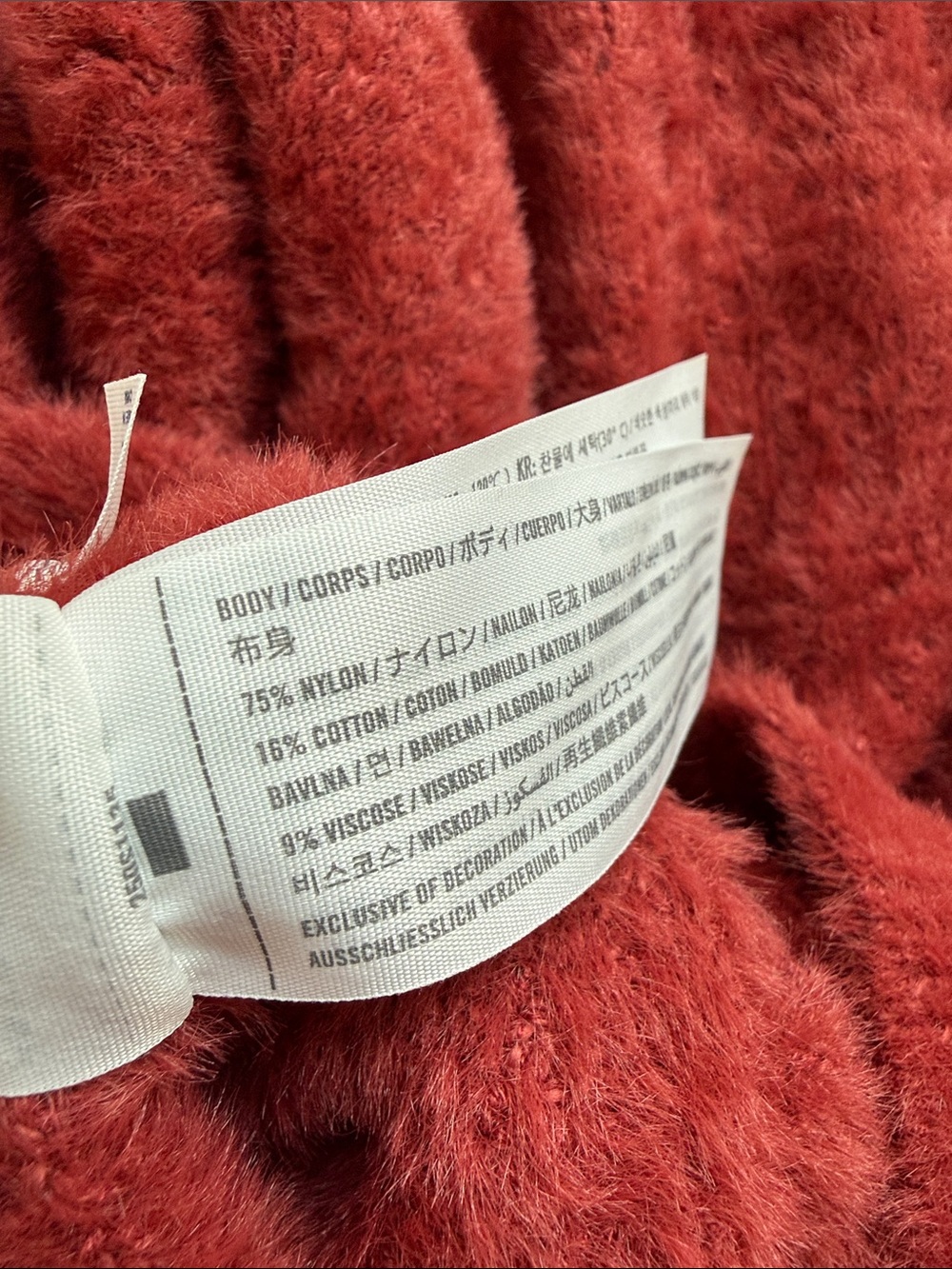 abercrombie kids Soft Fuzzy V-Neck Sweater in Deep Red - Picture 5 of 5